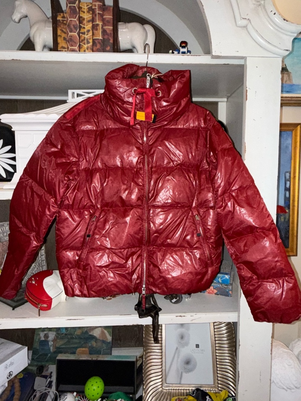Parajumpers XS high neck quilted jacket glossy red polyamide down filled nwt - Picture 7 of 10